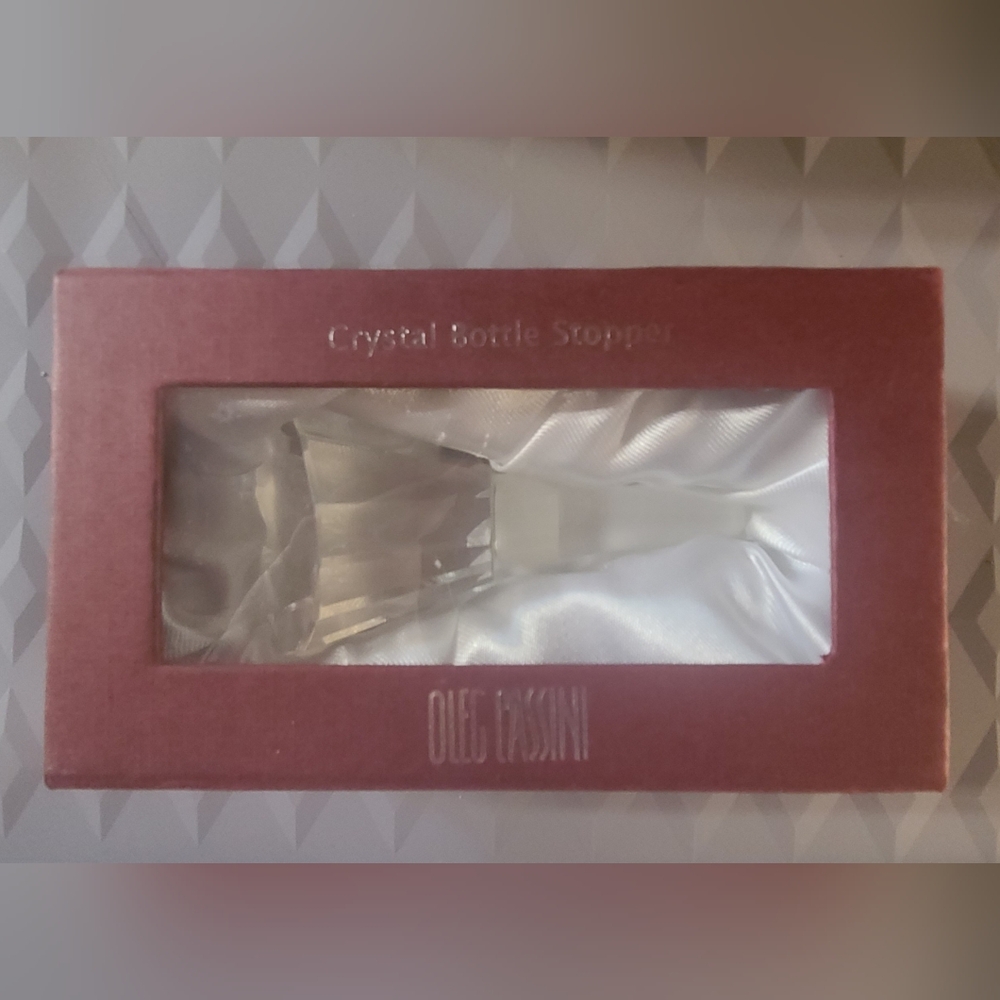 NWT Oleg Cassini Crysal Bottle Stopper